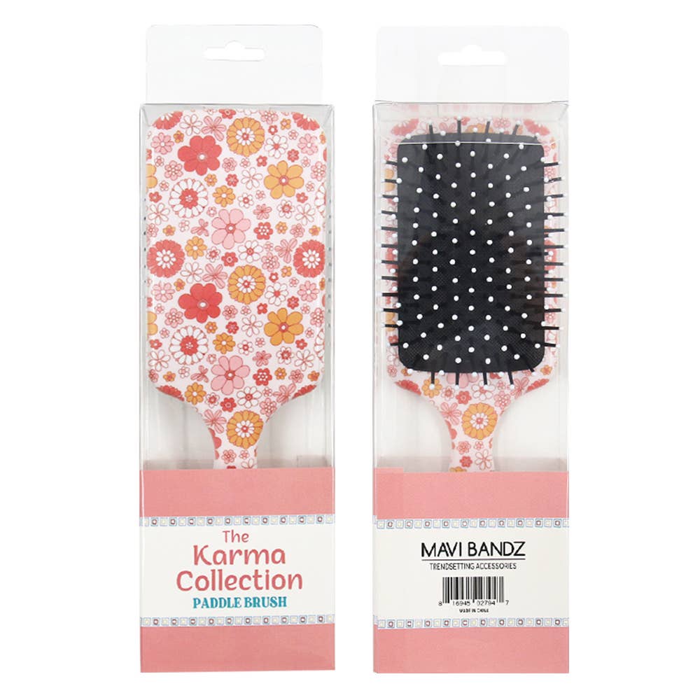 Paddle Wet/Dry Hair Brush: Fun Pattern Smiley Floral Patterns