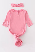 Load image into Gallery viewer, Baby Ruffle Gown: Pink (2 PC Bamboo Set)
