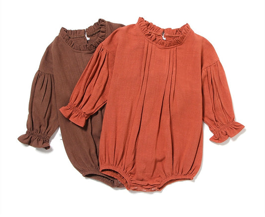 Linen Baby Girl Rompers: Autumn Collection