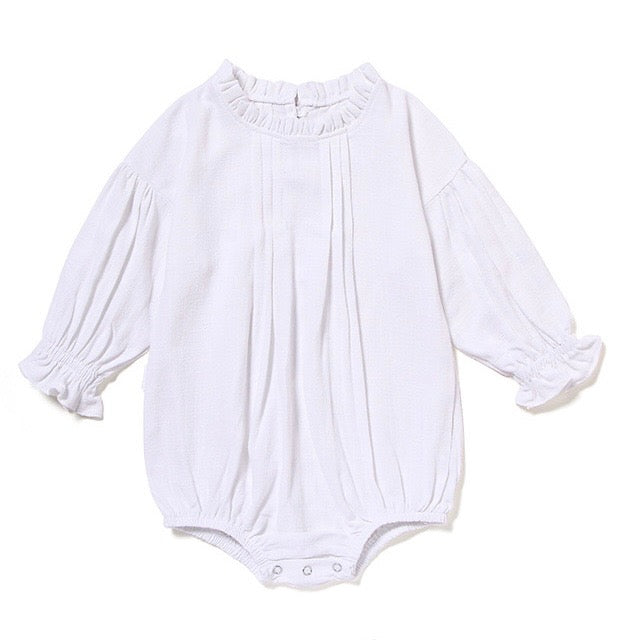 Linen Baby Girl Rompers (Long Sleeve)