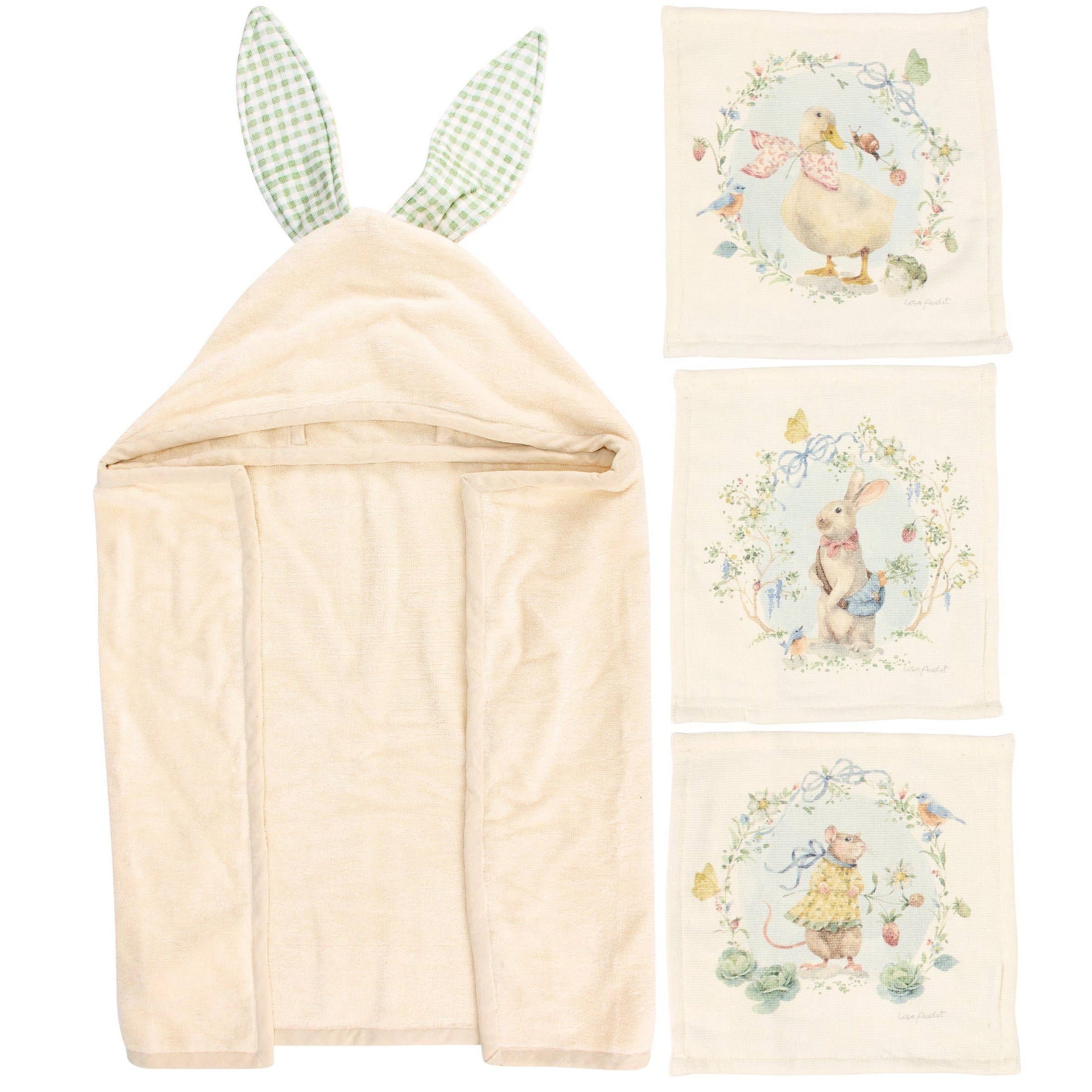 Garden Friends Hooded Towel Set