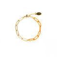 Load image into Gallery viewer, Enamel 16+ Colors paperclip & Gold chain link bracelet
