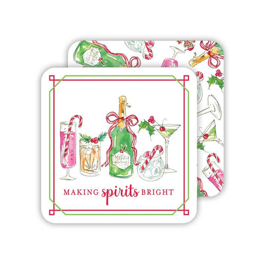 Coasters (Disposable): Making Spirits Bright/Cocktails Pattern
