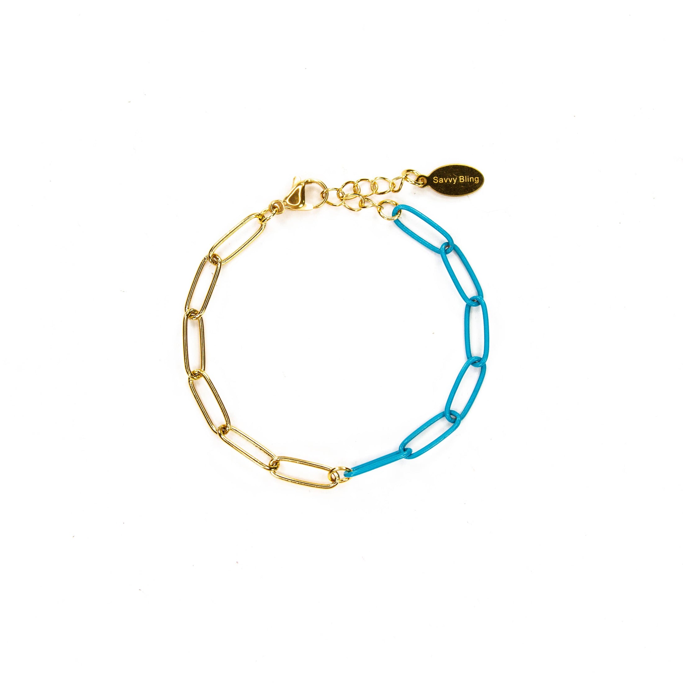 Enamel 16+ Colors paperclip & Gold chain link bracelet