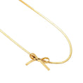 Load image into Gallery viewer, Bow Herringbone Necklace 18K gold filled
