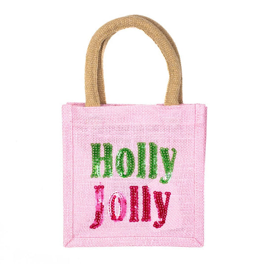 Gift Tote (Petite):  Holly Jolly (7x7x5 in)