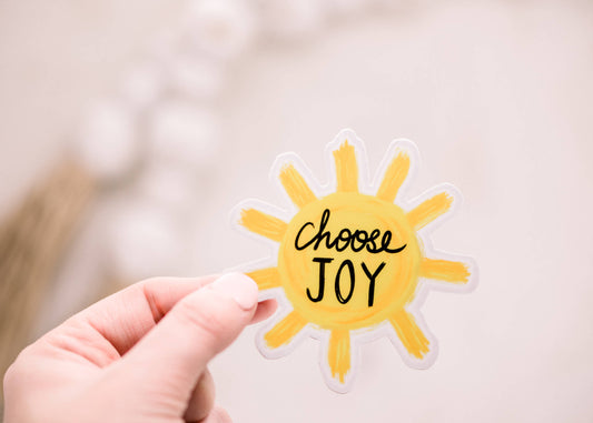 Sticker: Choose Joy Sun, Vinyl Sticker, 3x3 in