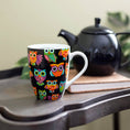 Load image into Gallery viewer, Mug: Owl Pattern (Job 8:21) Ceramic Curvy Mug
