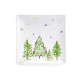 Load image into Gallery viewer, Christmas Pine Trees 7" Fine Porcelain Square Dessert Plate
