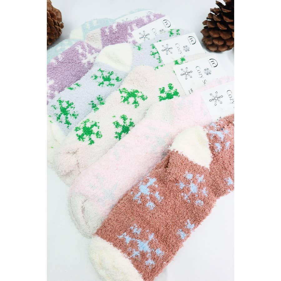 Snowflake Cozy Fuzzy Socks