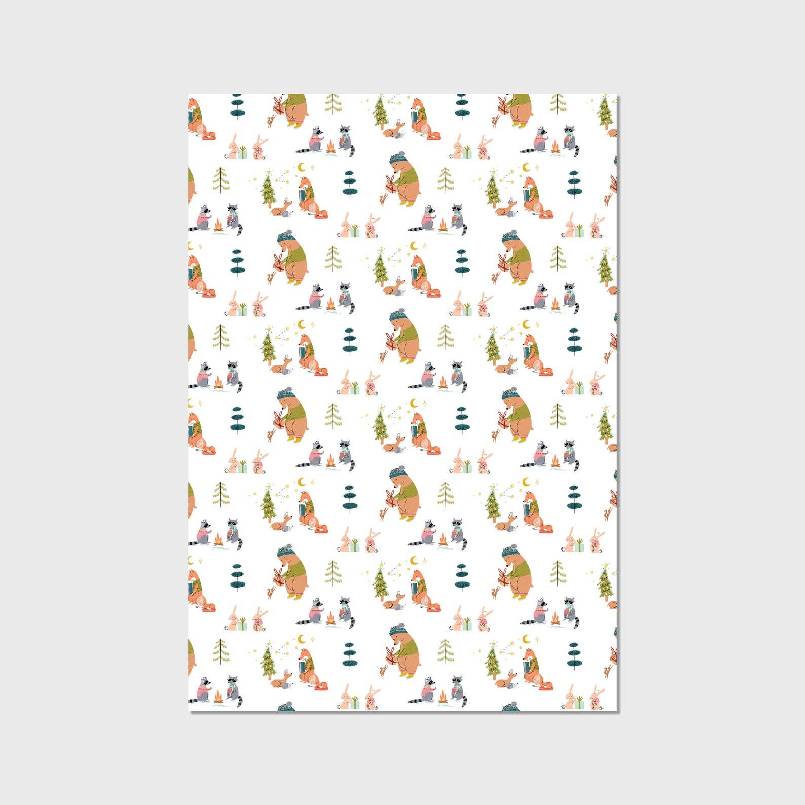 Gift Wrap: Woodland Animal Christmas Wrapping Paper- 3 sheet roll