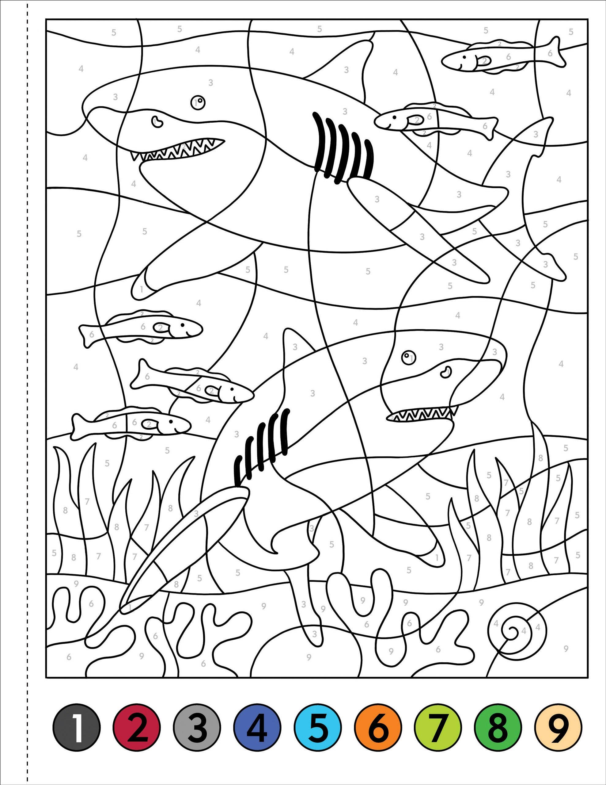 Coloring Book: My First Color-By-Number! Under The Sea