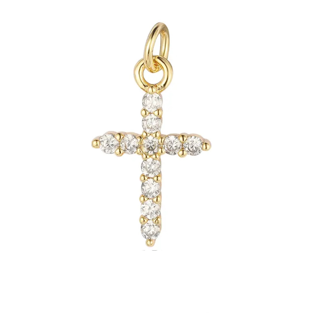 Charm: Sharp Cross Charm For Charm Necklace & Bracelet