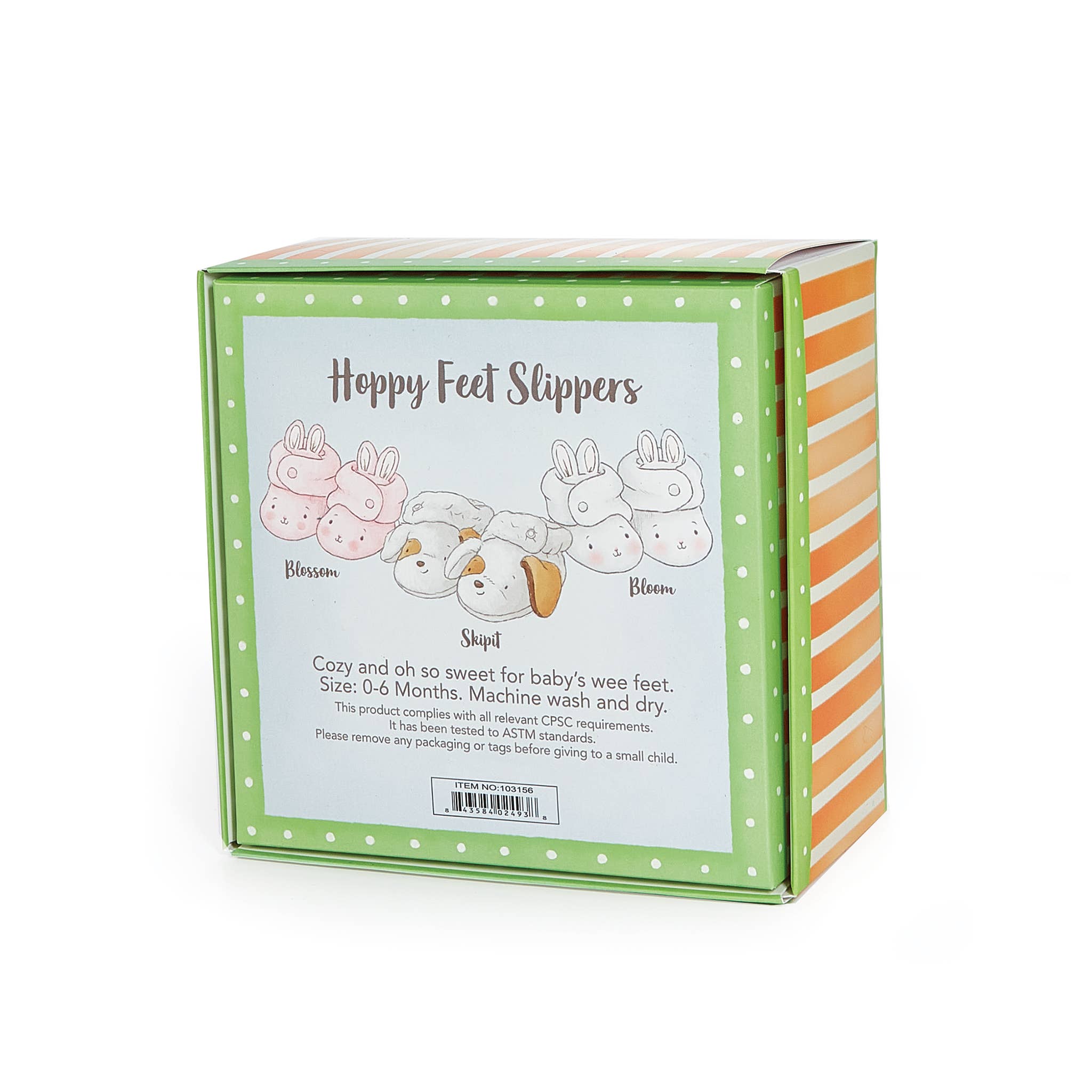 Newborn Slippers: Bloom Bunny Hoppy Feet Slippers - (Boxed)