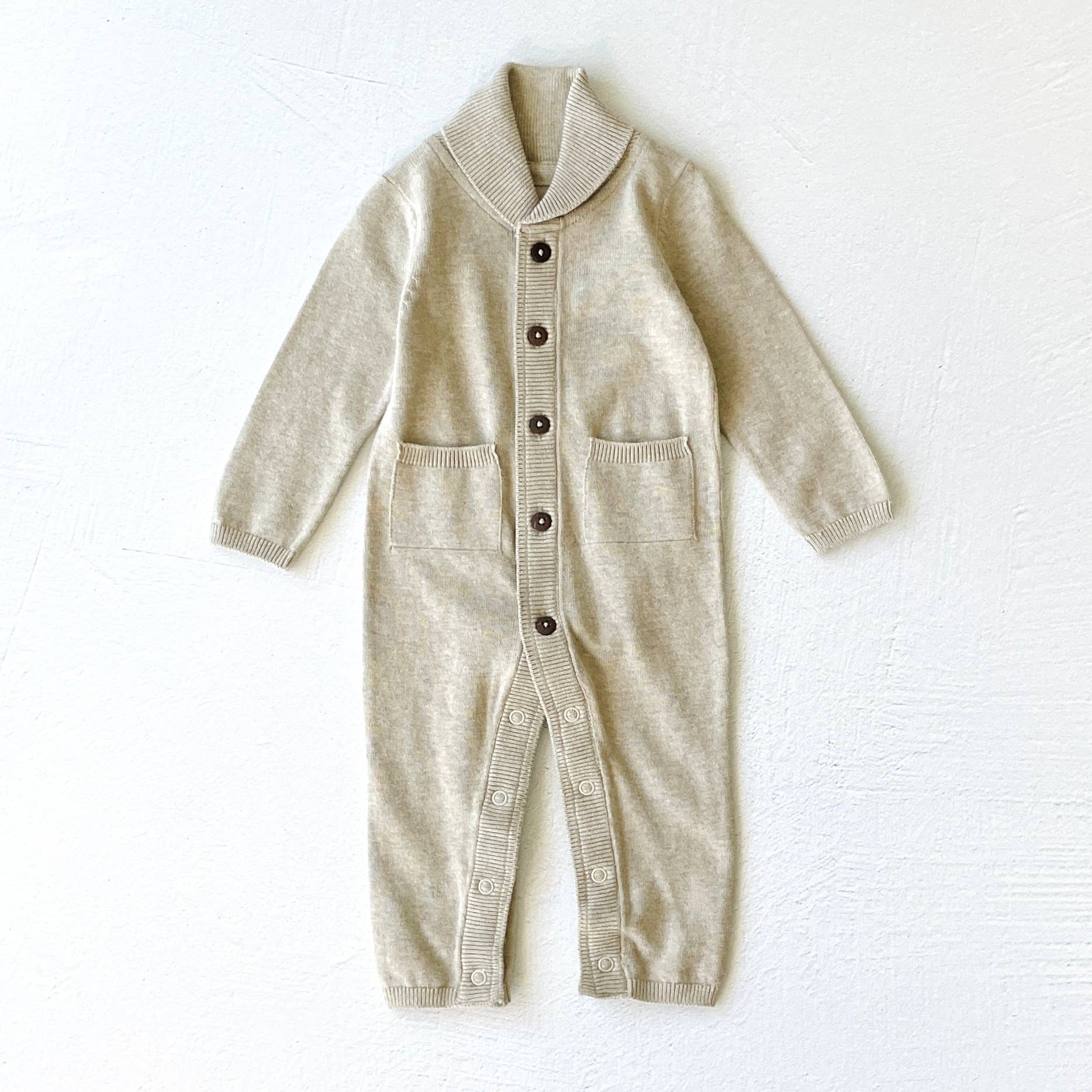Milan Sweater Knit Baby Jumpsuit Organic Cotton