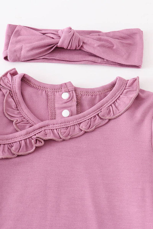 Baby Ruffle Gown: Lilac (2 PC Bamboo Set)