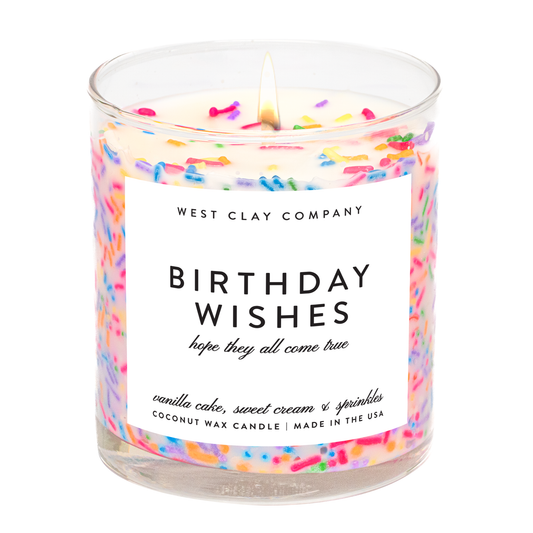 Candle: Birthday Wishes Sprinkle Candle | Vanilla Bday Cake Scented