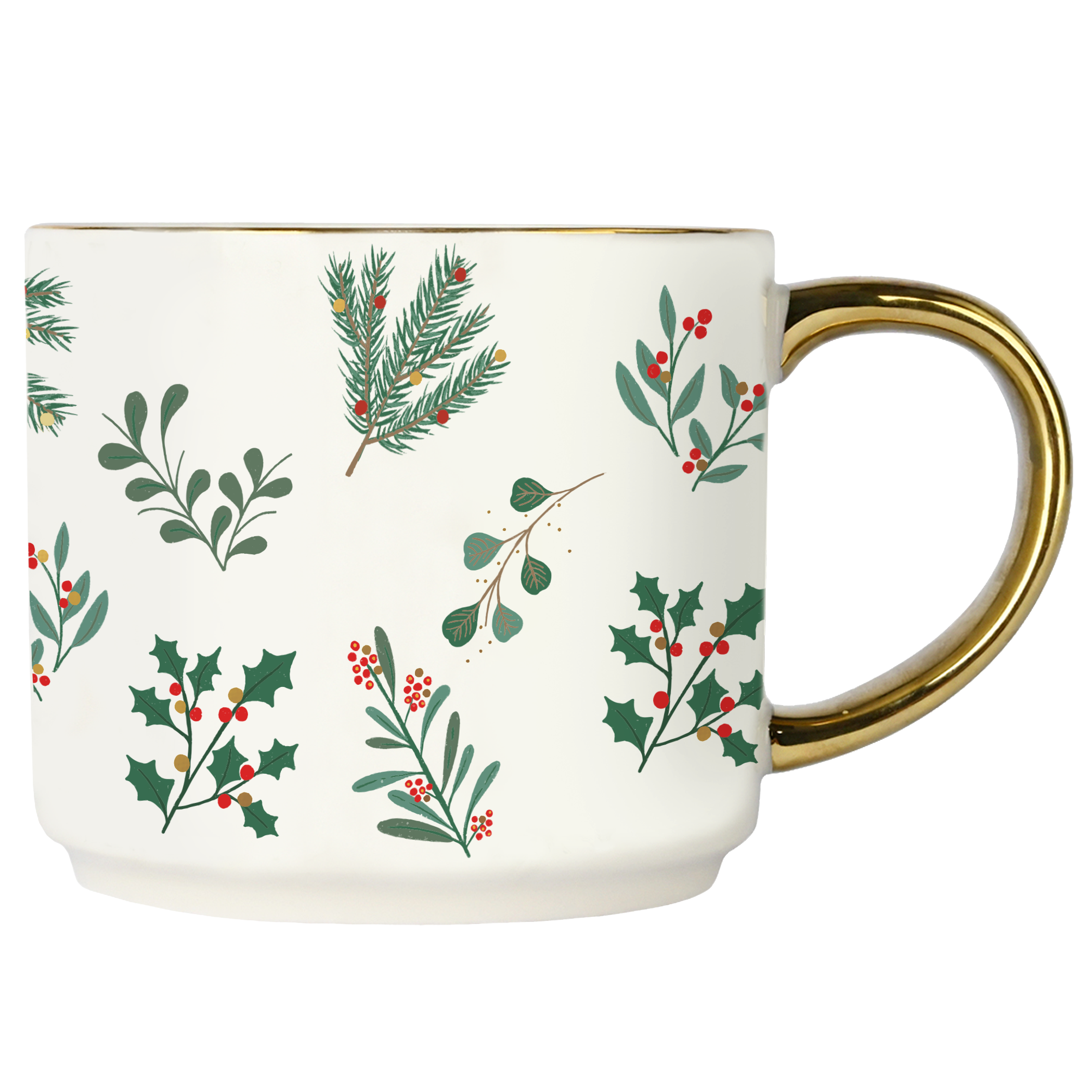 Mug: Holly Greenery Holiday