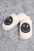 Load image into Gallery viewer, Comfy Happy Face Fuzzy Slipper: Lavender (Size 8-10 Womens)
