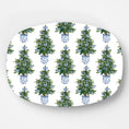 Load image into Gallery viewer, Serving Platter | Blue Bows Christmas Trees
