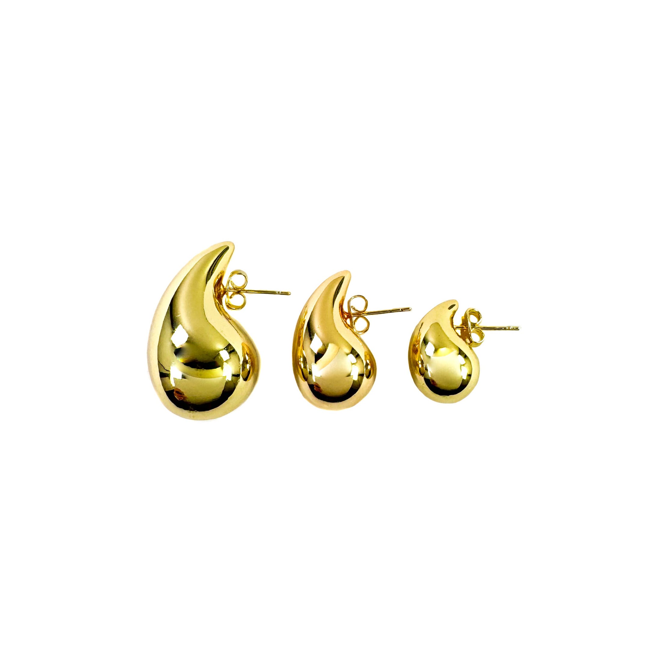 Earrings: Teardrop Water drop Earrings 18k Gold filled (Medium)