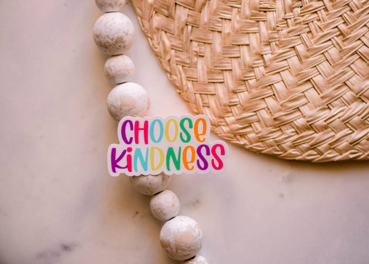 Sticker: Choose Kindness Rainbow Vinyl Sticker, 3x3 in