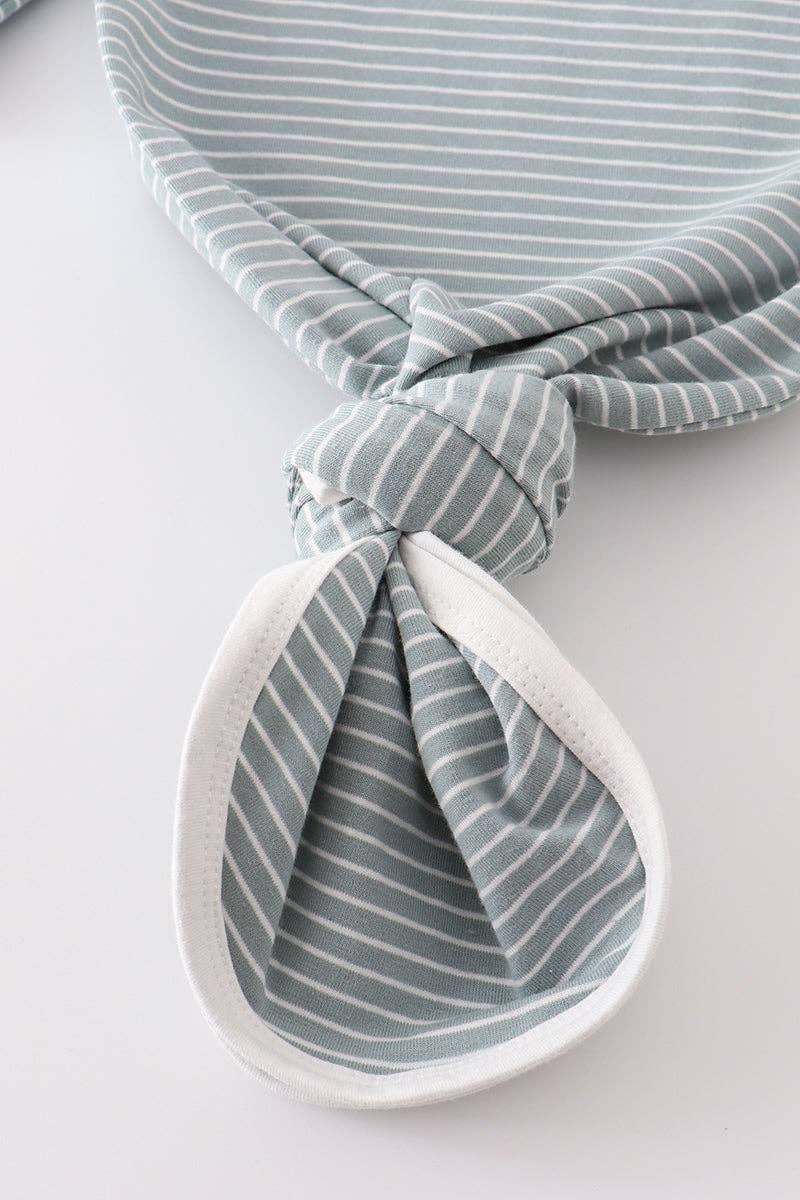 Baby Gown: Green Stripe (2 PC Cotton Set)