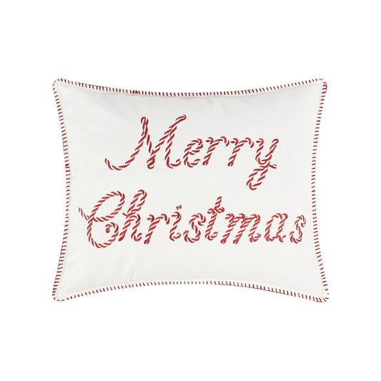 Pillow: Peppermint Plaid Merry Christmas Throw Pillow