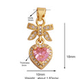 Load image into Gallery viewer, Charm: Pave Bow & Pink Heart Charm For Charm Bar & Charm Necklace
