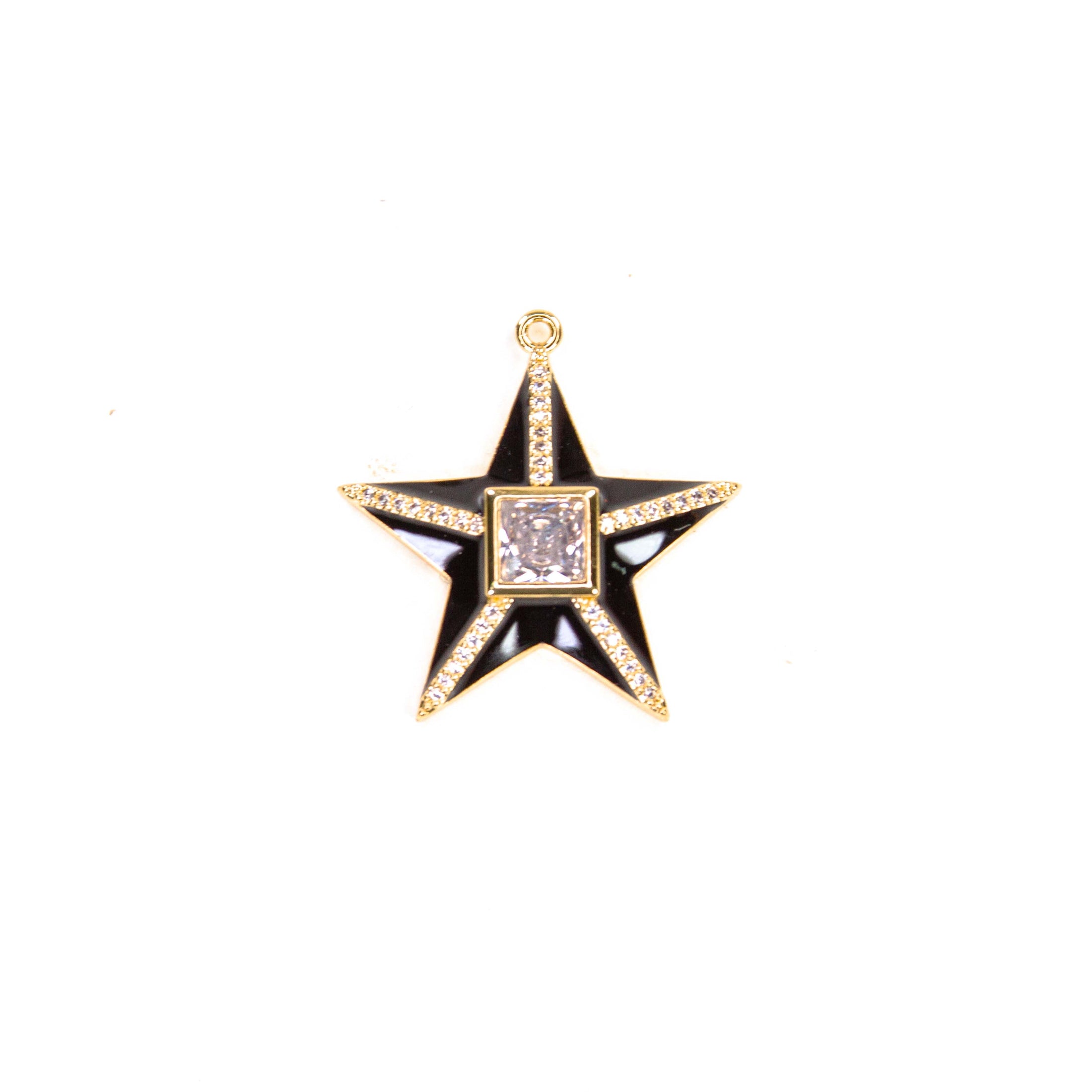 Charm: Star with CZ (Available in Multiple Colors)