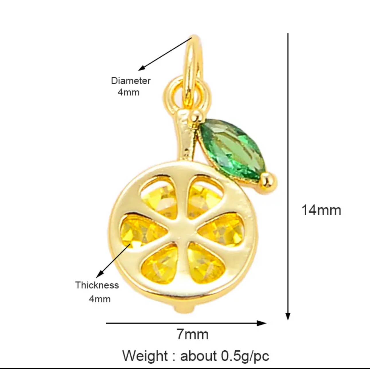 Lemon Charm For Charm Necklace & Bracelet