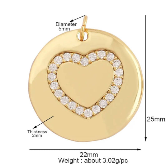 Heart Pave Tag Charm For Charm Bar & Charm Necklace