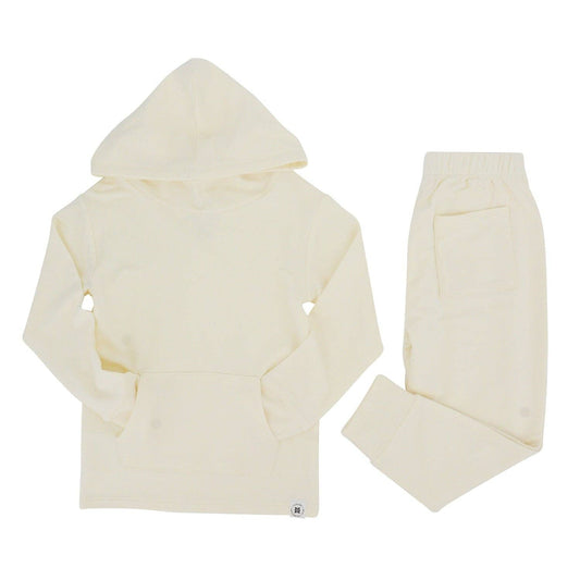 Jogger Set - French Terry Hooded: Winter White