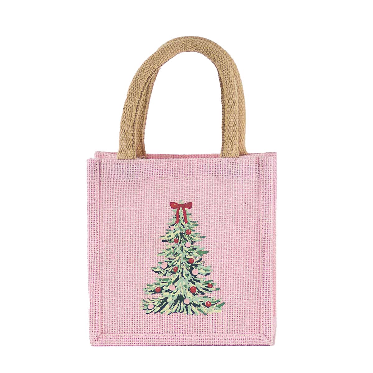 Gift Tote (Petite): Pink Christmas (7x7x5 in)