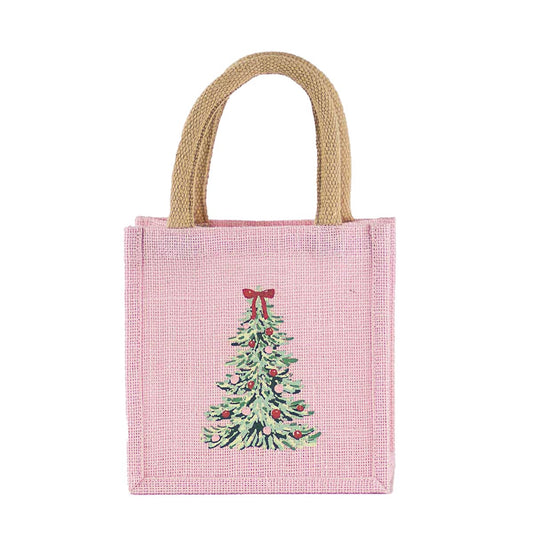 Gift Tote (Petite): Pink Christmas (7x7x5 in)