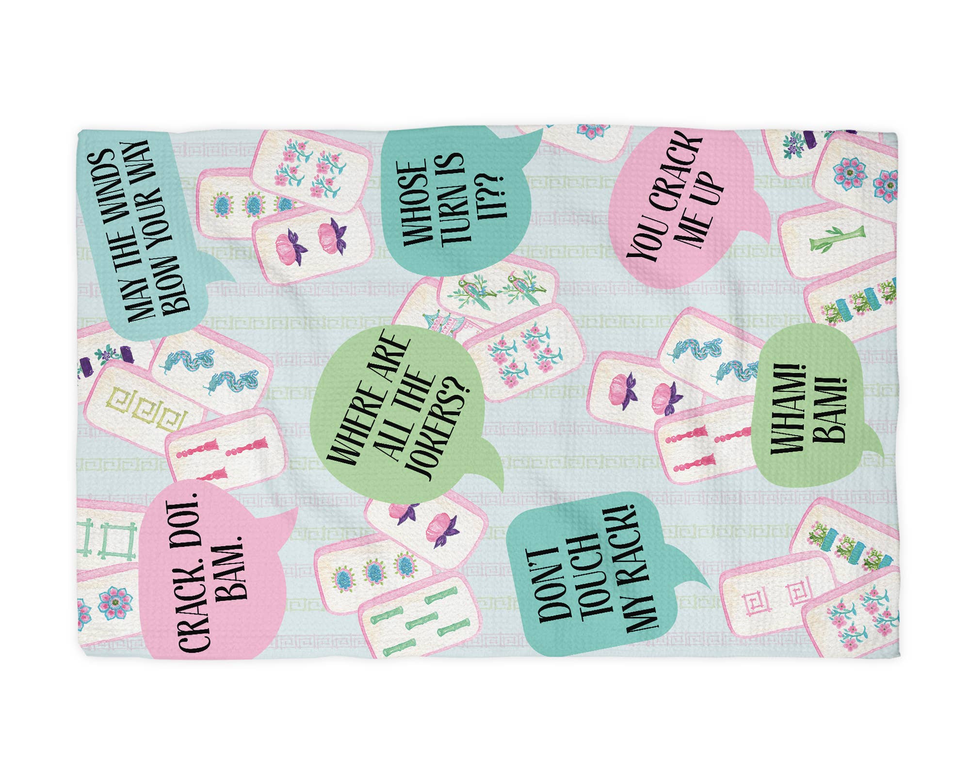 Tea Towel: Mahjong Kitchen/Game Decor Hostess Gift