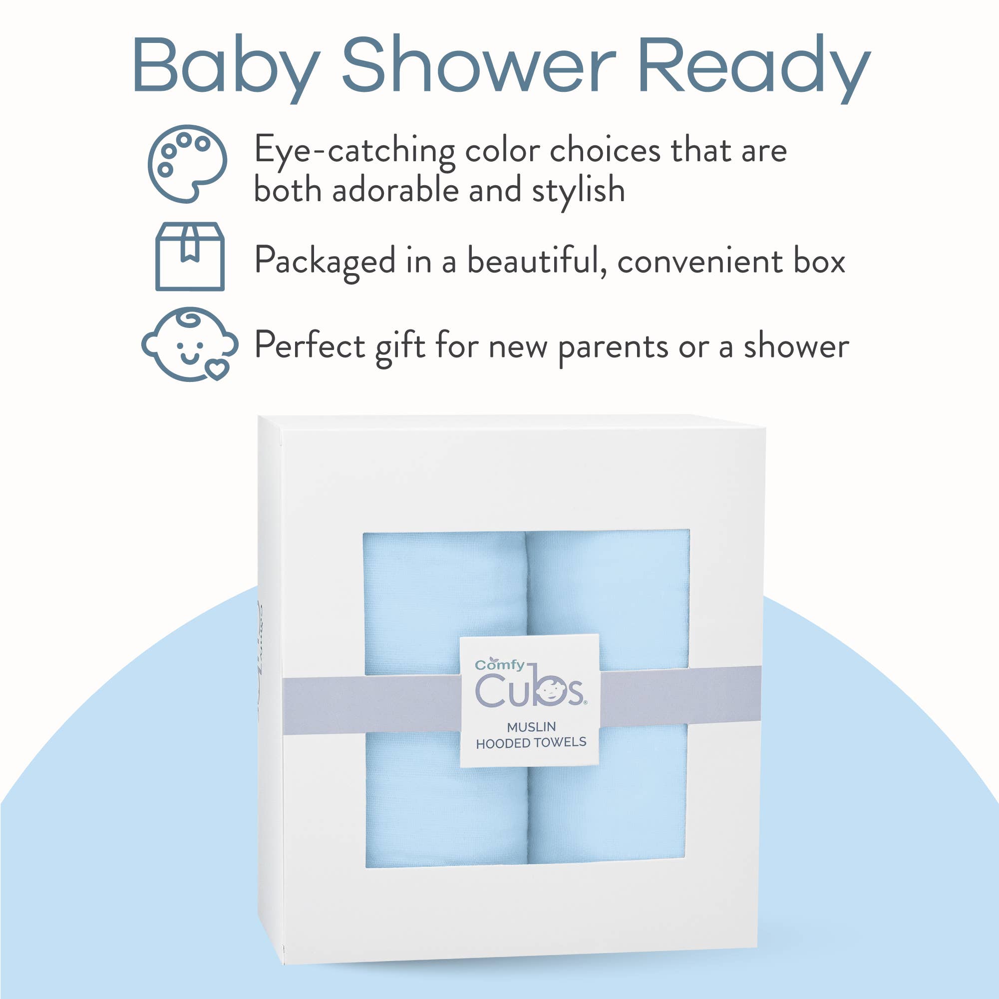 Hooded Baby Towels: Muslin Cotton - Larger for Better Coverage