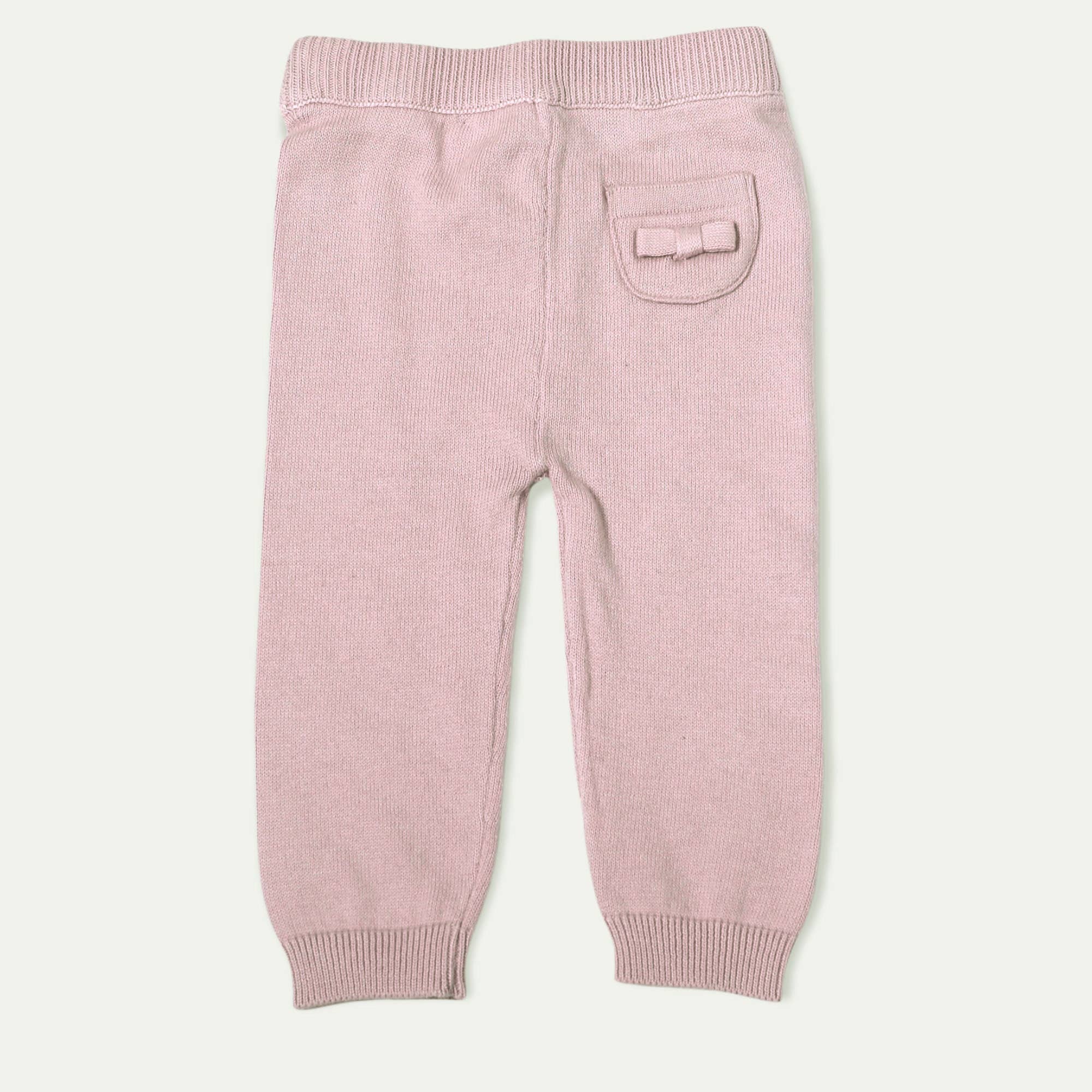 Milan Earthy Sweater Knit Baby Legging Pants Organic Cotton: Mauve Pink / 12-18 Month