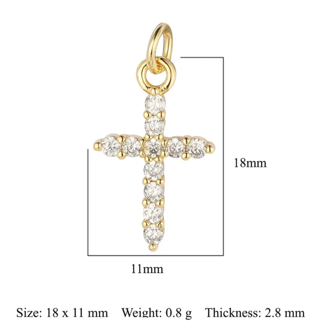 Charm: Sharp Cross Charm For Charm Necklace & Bracelet