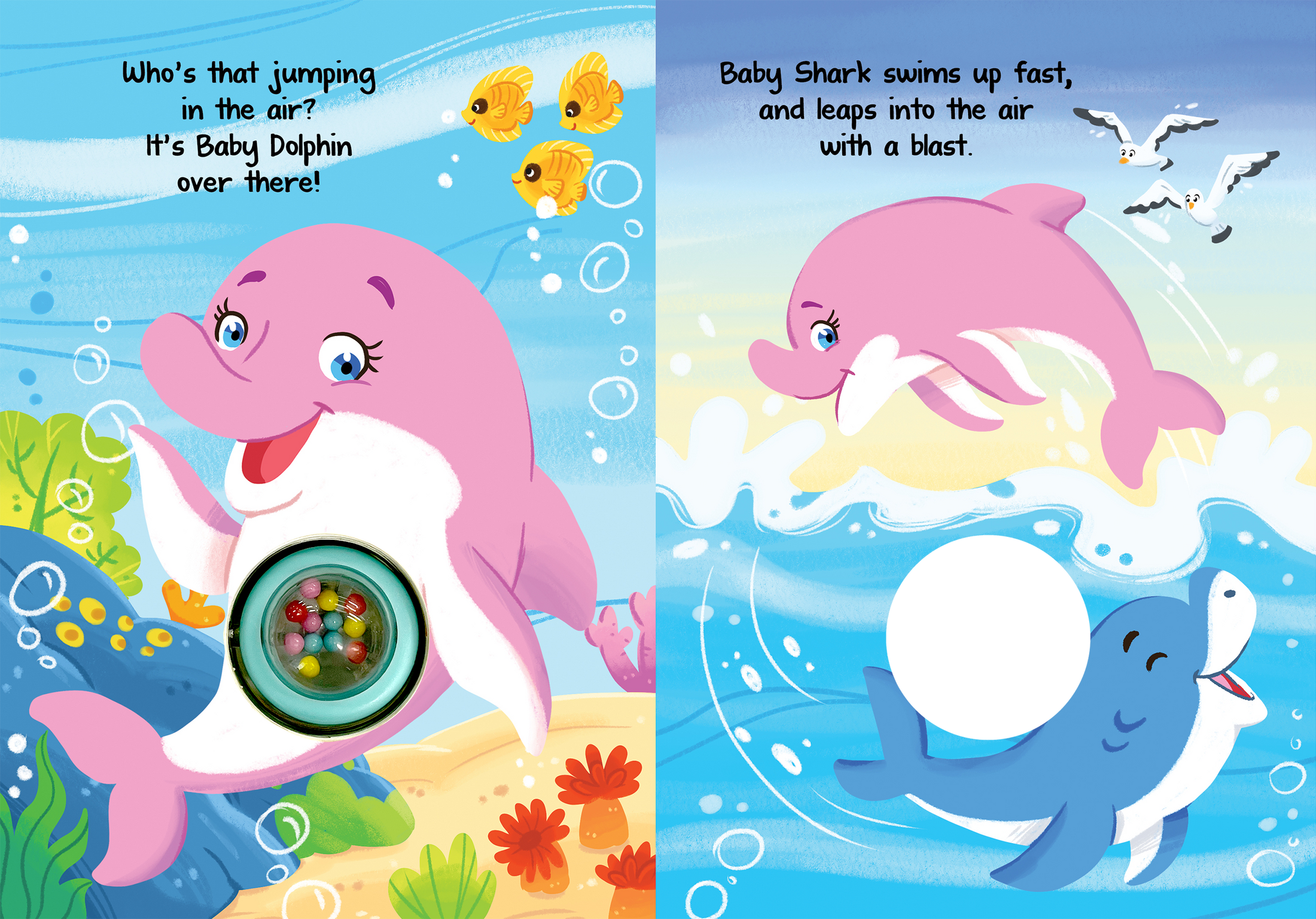 Baby Shark's Big Day - Interactive Sensory Board Book with Spinning Rattle