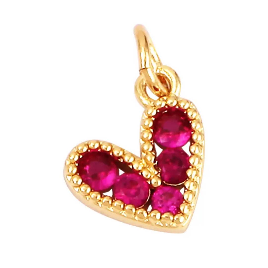 Mini Fuchsia Pink Heart Charm For Charm Necklace & Bracelet