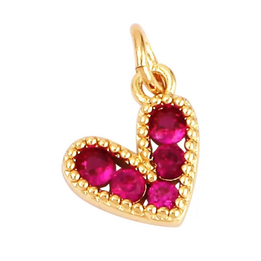 Charm (Mini Series): Mini Fuchsia Pink Heart Charm For Charm Necklace & Bracelet