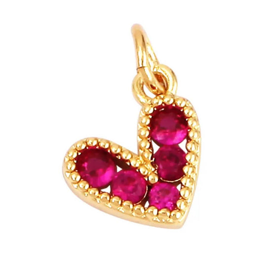 Charm: Pink Heart Charm For Charm Necklace & Bracelet