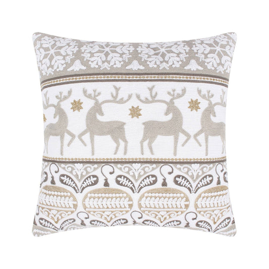 Pillow: O Christmas Tree White Reindeer Dance Pillow
