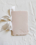 Load image into Gallery viewer, HER Wedding Vow Booklet: Sandy Beige paper w/Silk Ribbon
