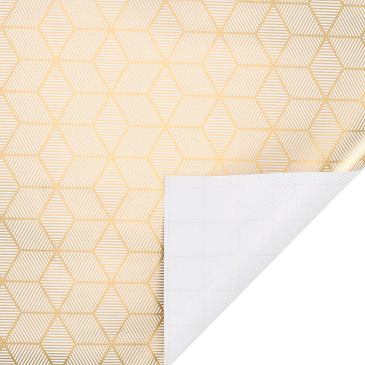 Gift Wrap: 30" x 10' Wrapping Paper | Rhombus Gold/White