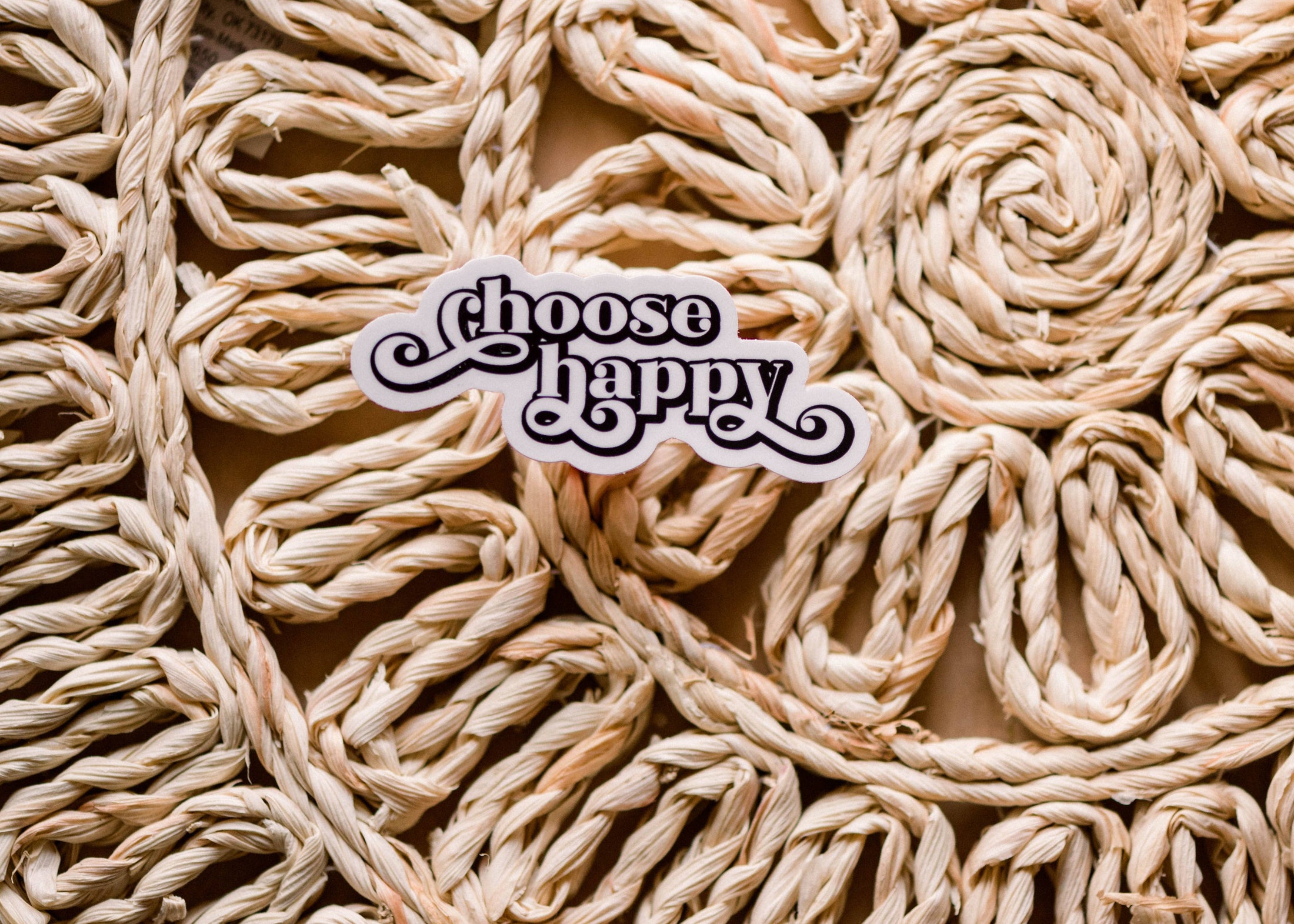 Sticker: Choose Happy Vinyl Sticker, 3x2 in