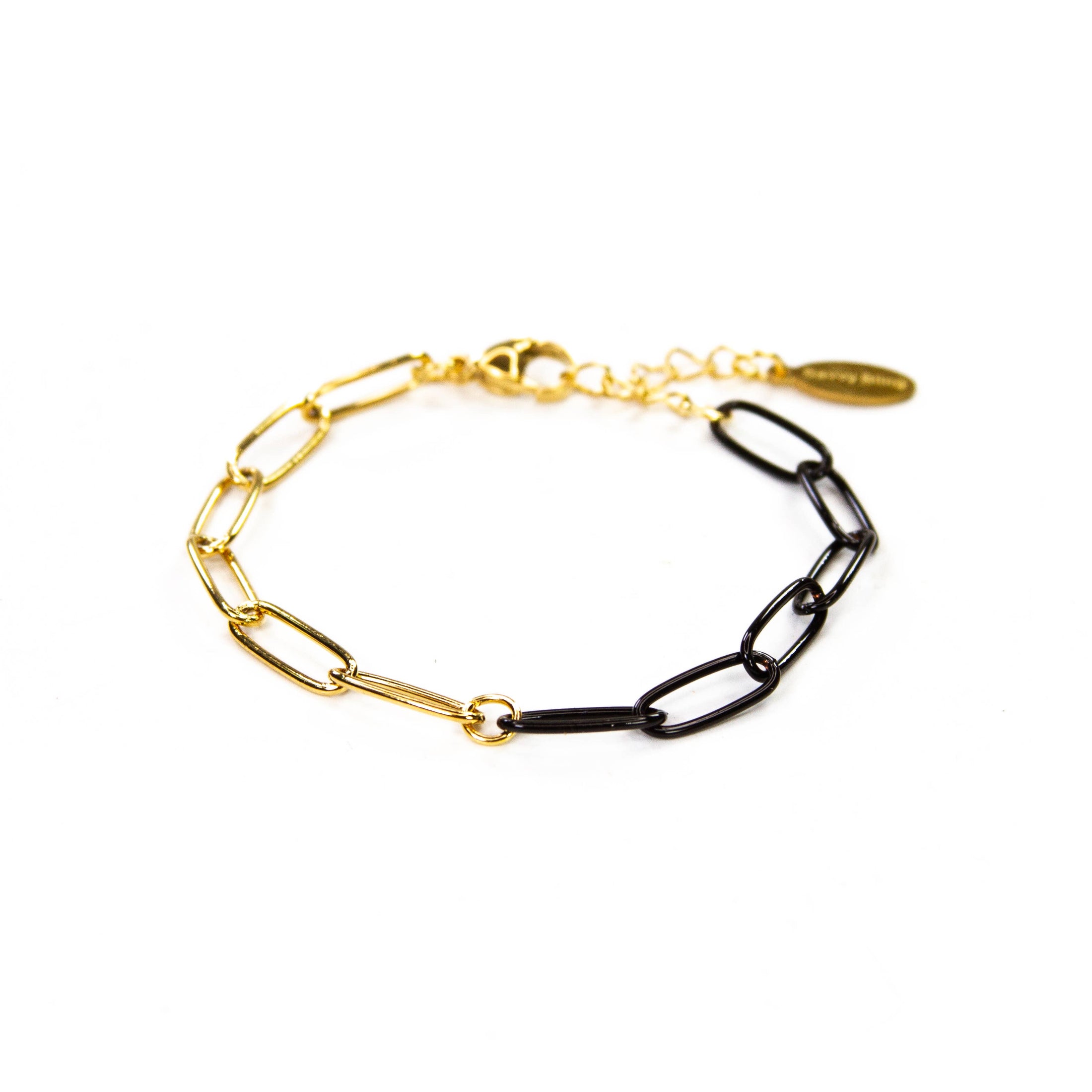 Enamel 16+ Colors paperclip & Gold chain link bracelet