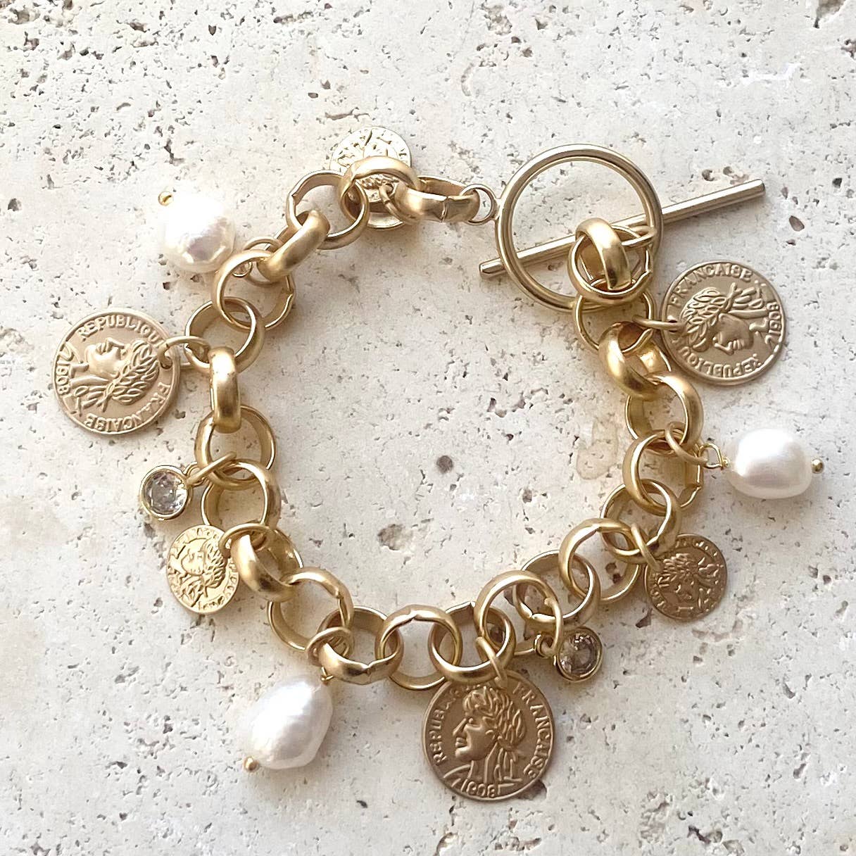 Bracelet: Charm French Coin Jewelry