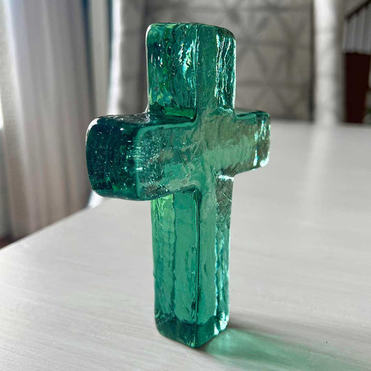 Glass Cross: Green (4x5.5")